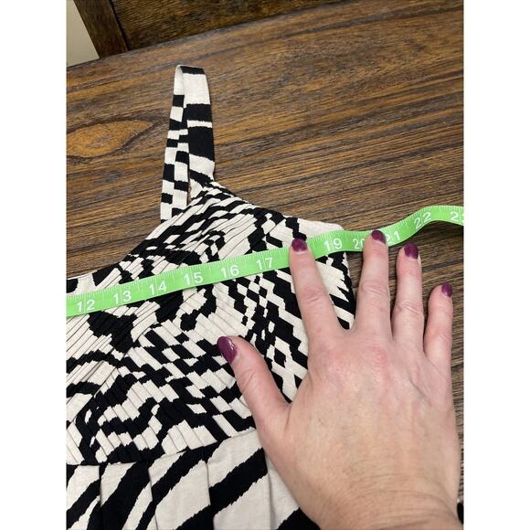 New Directions Black Tan Tank Dress Rayon Spandex Size 16 Knee Length NWT - Picture 6 of 9